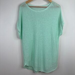 Eileen Fisher Linen Tunic XL Mint Boho Beach Coastal Lagenlook Resort Summer